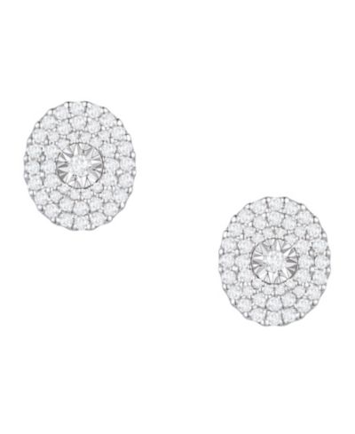 Серьги Macy's Diamond Earrings (1/2 ct. t.w.) в Sterling Silver