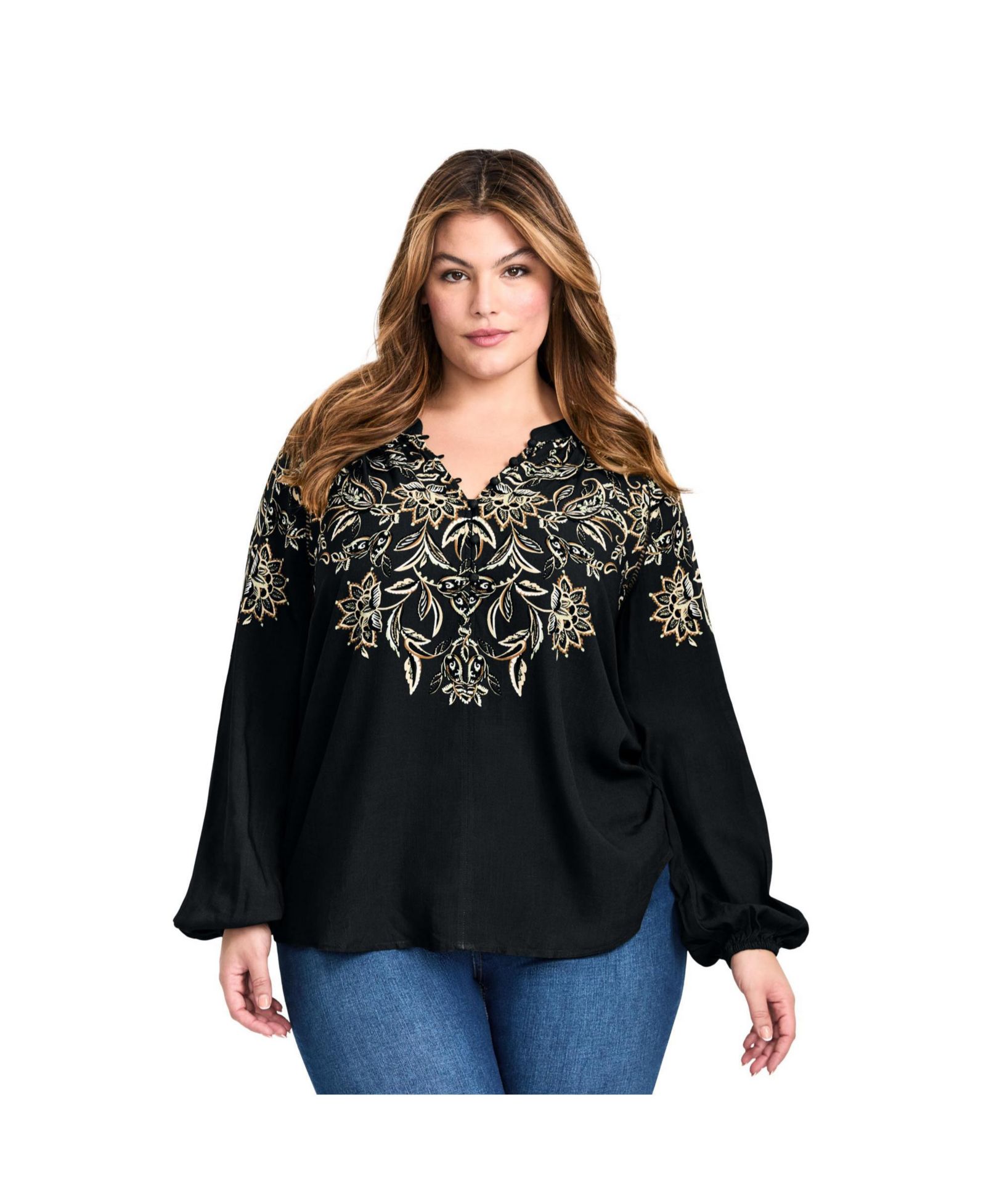 AVENUE Женская блузка Plus Size Temptation V-Neck