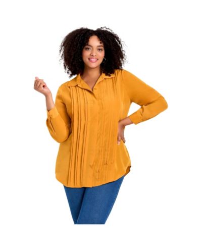 Женская рубашка Plus Size Avenue с плиссировкой