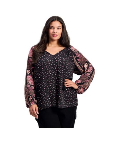 Женский топ Avenue Eliana Plus Size с принтом по краю