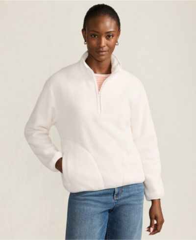 Lands' End Women's Half Zip Cozy High Pile Fleece Pullover