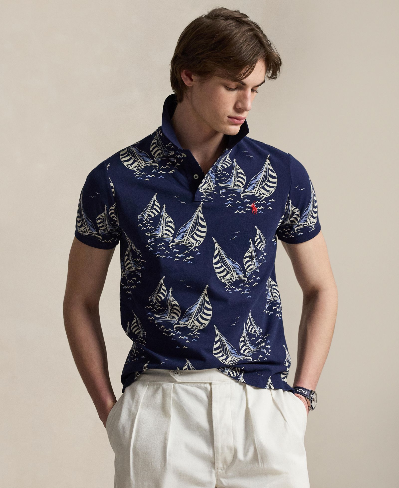 Мужская рубашка-поло Polo Ralph Lauren Classic-Fit Sailboat Mesh