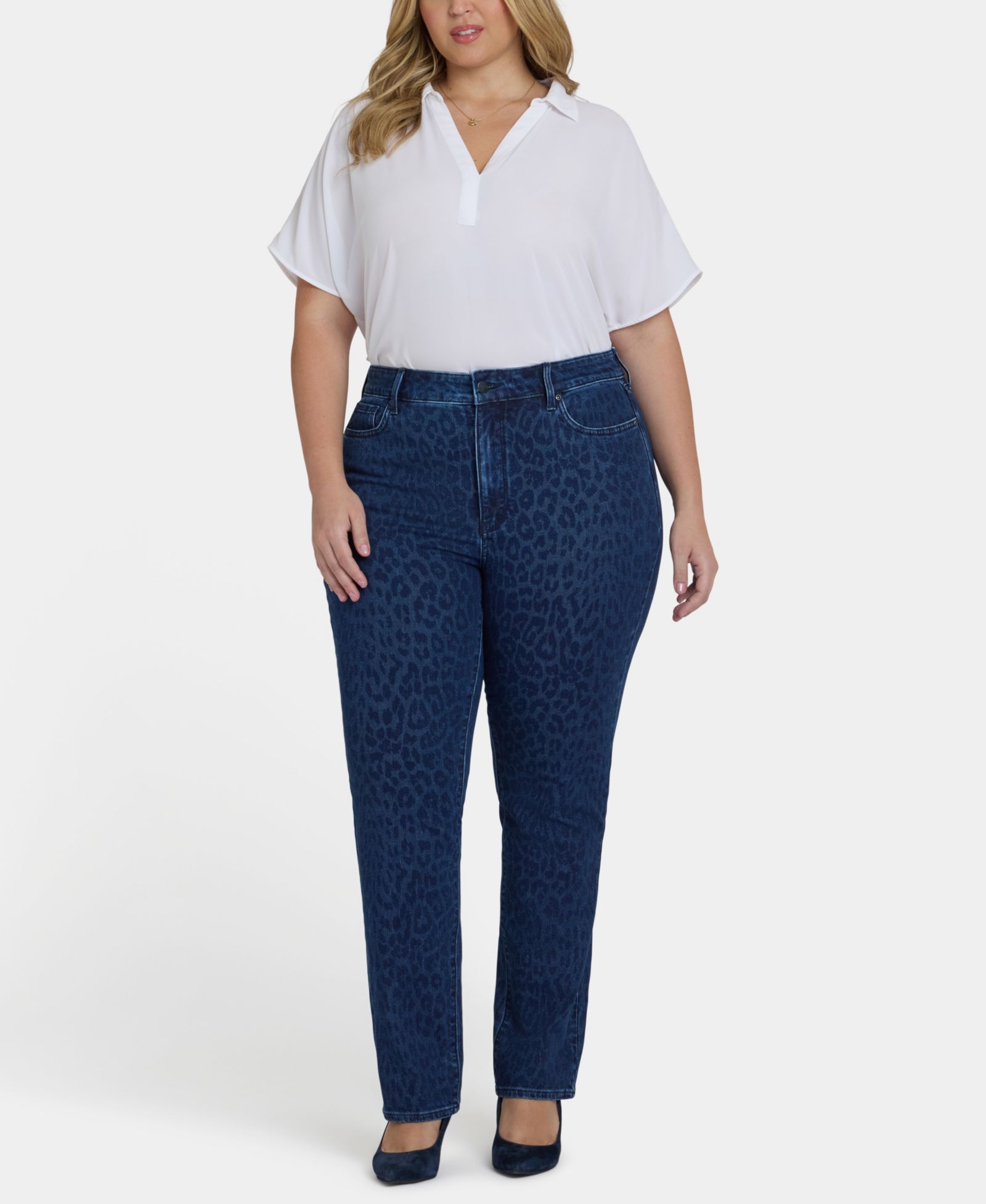 NYDJ джинсы Marilyn Straight, высокая посадка, Plus Size