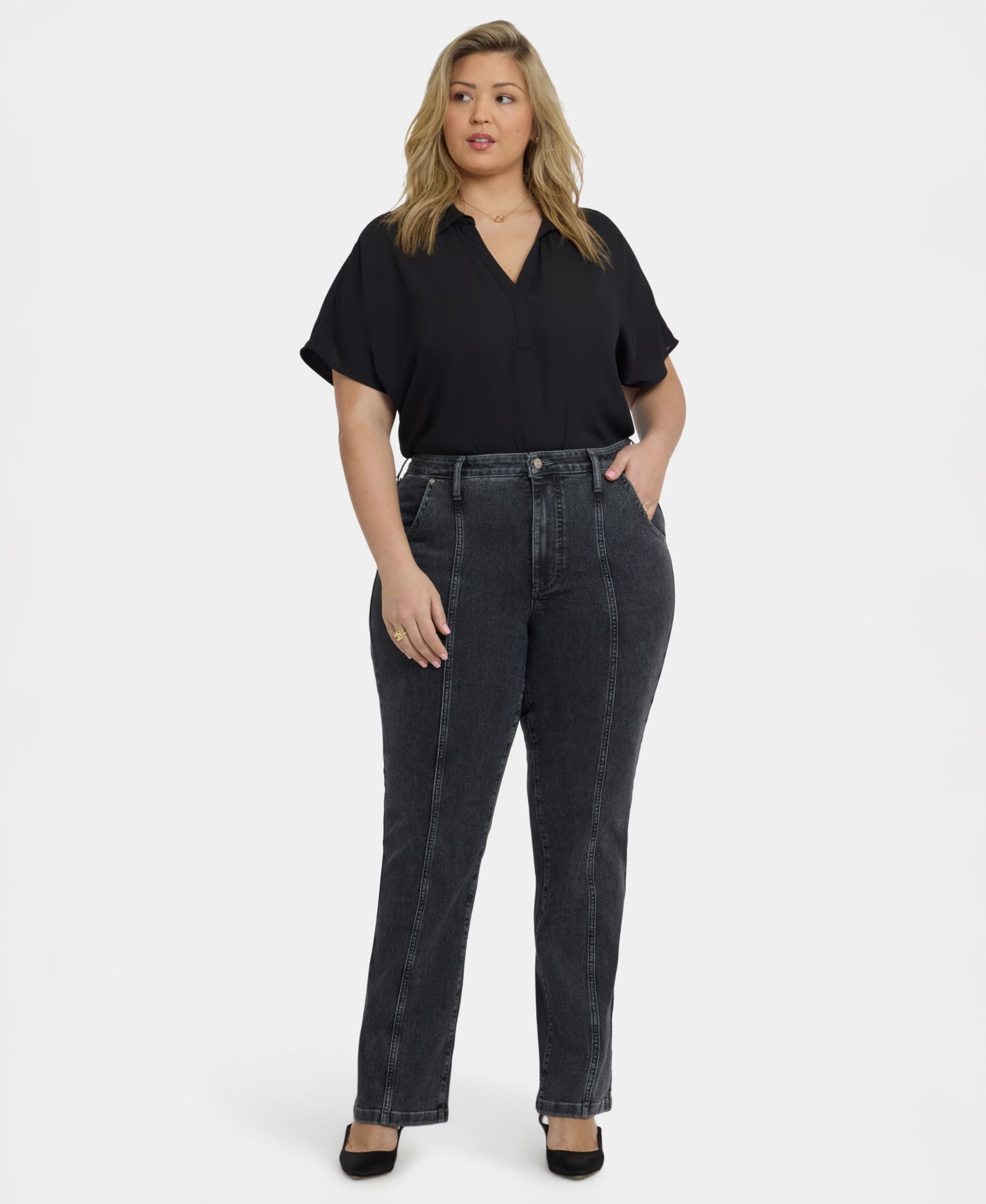 NYDJ Plus Size Billie Mini Bootcut Seam Detail Jeans