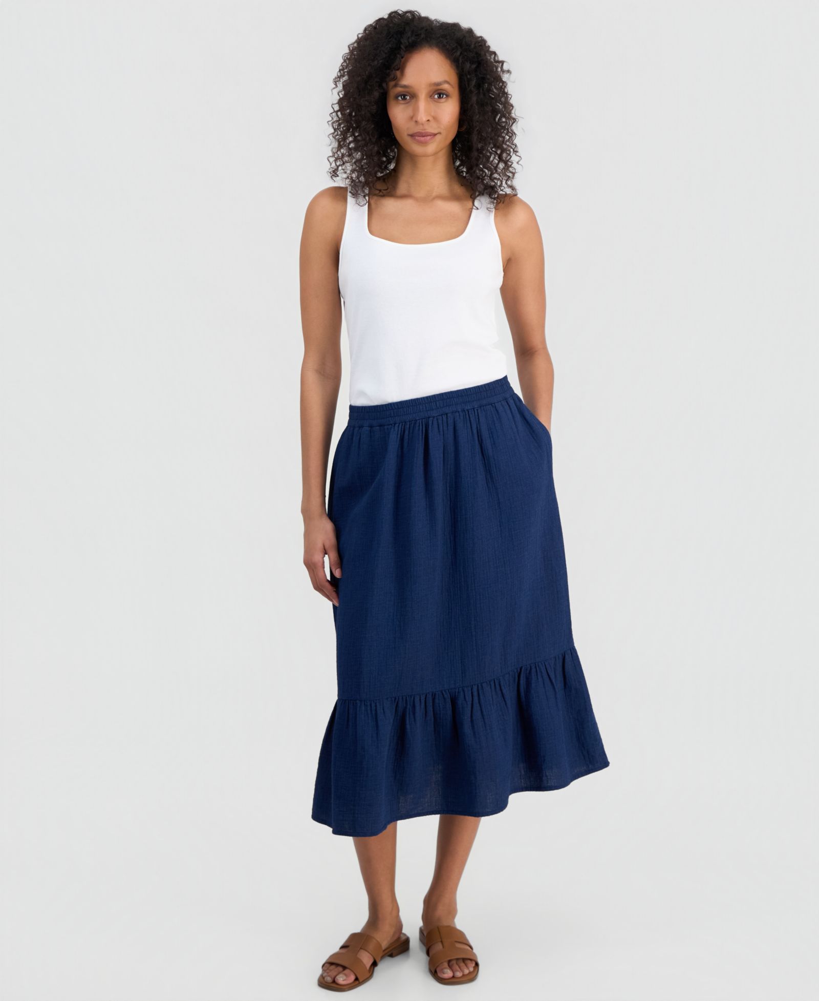 Style & Co Petite Pull-On Midi Skirt, Macy's Exclusive