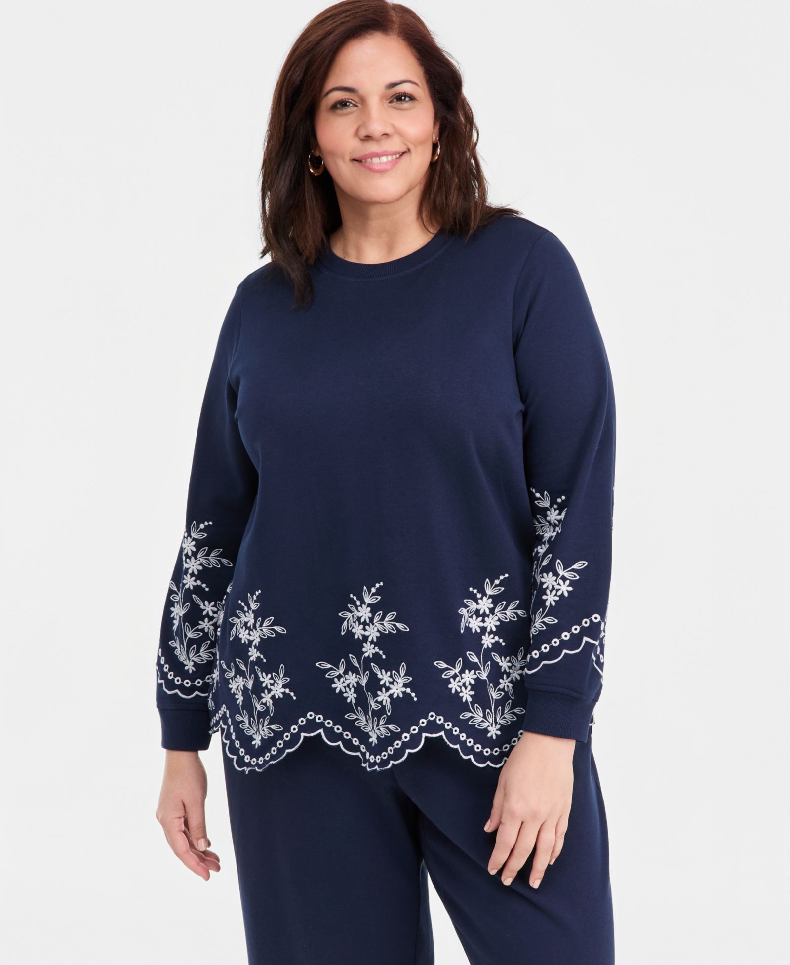 Style & Co Plus Женский джемпер с вышивкой