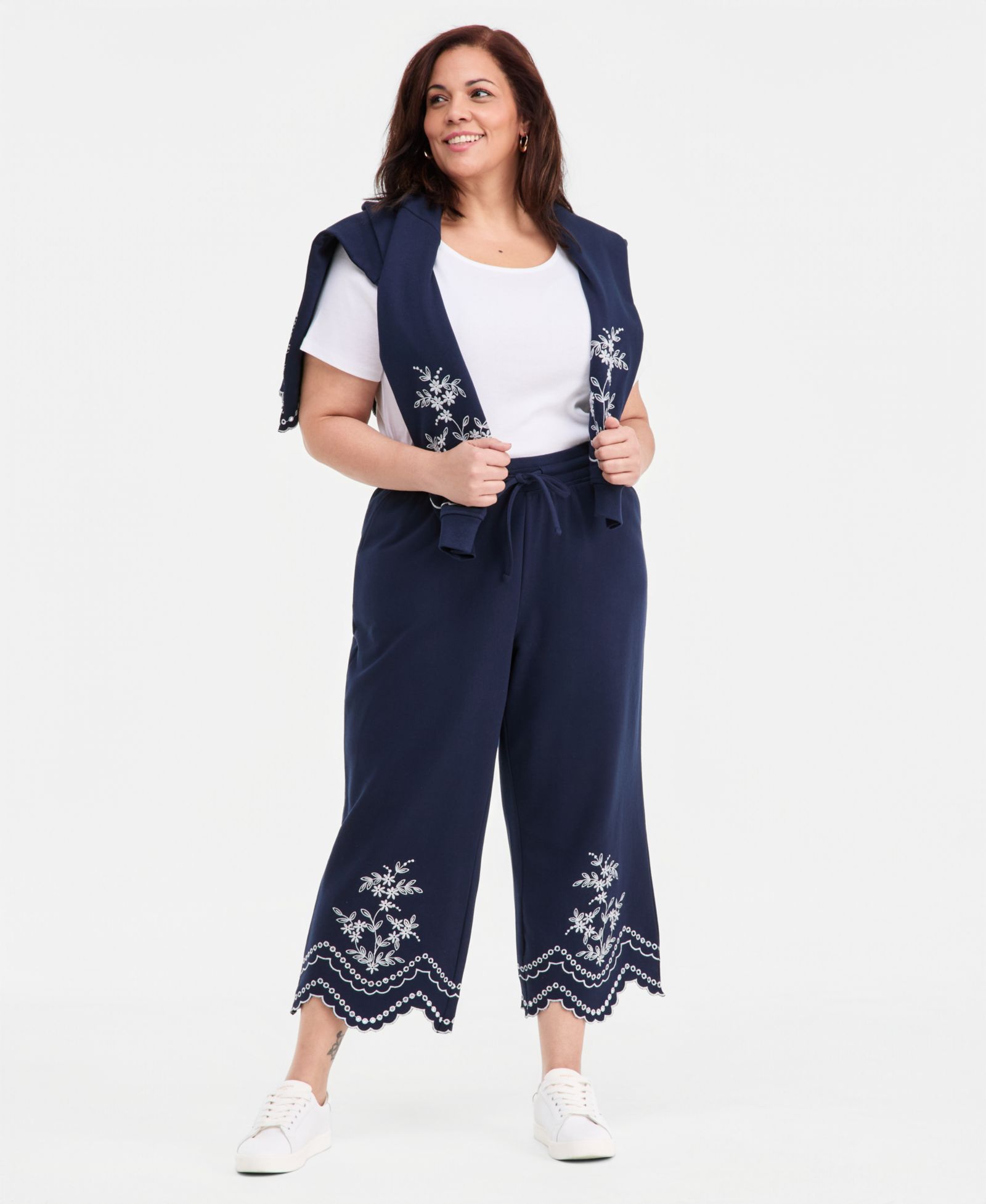 Style & Co Plus Size широкие вязаные брюки с ажурным узором