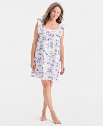 Charter Club Женская хлопковая комбинация Chemise с точечным принтом Toile