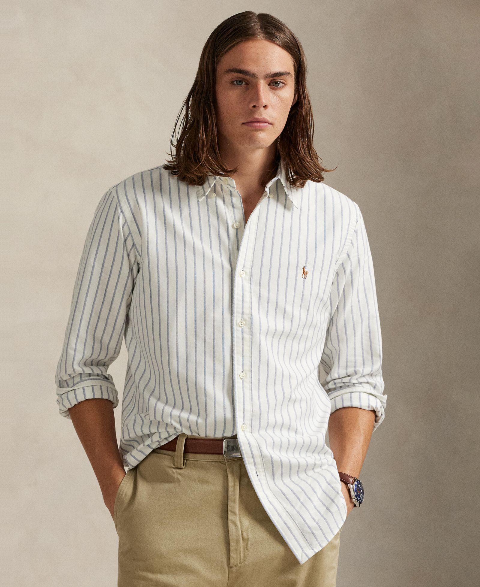 Мужская рубашка Polo Ralph Lauren Long-Sleeve The Iconic Mesh