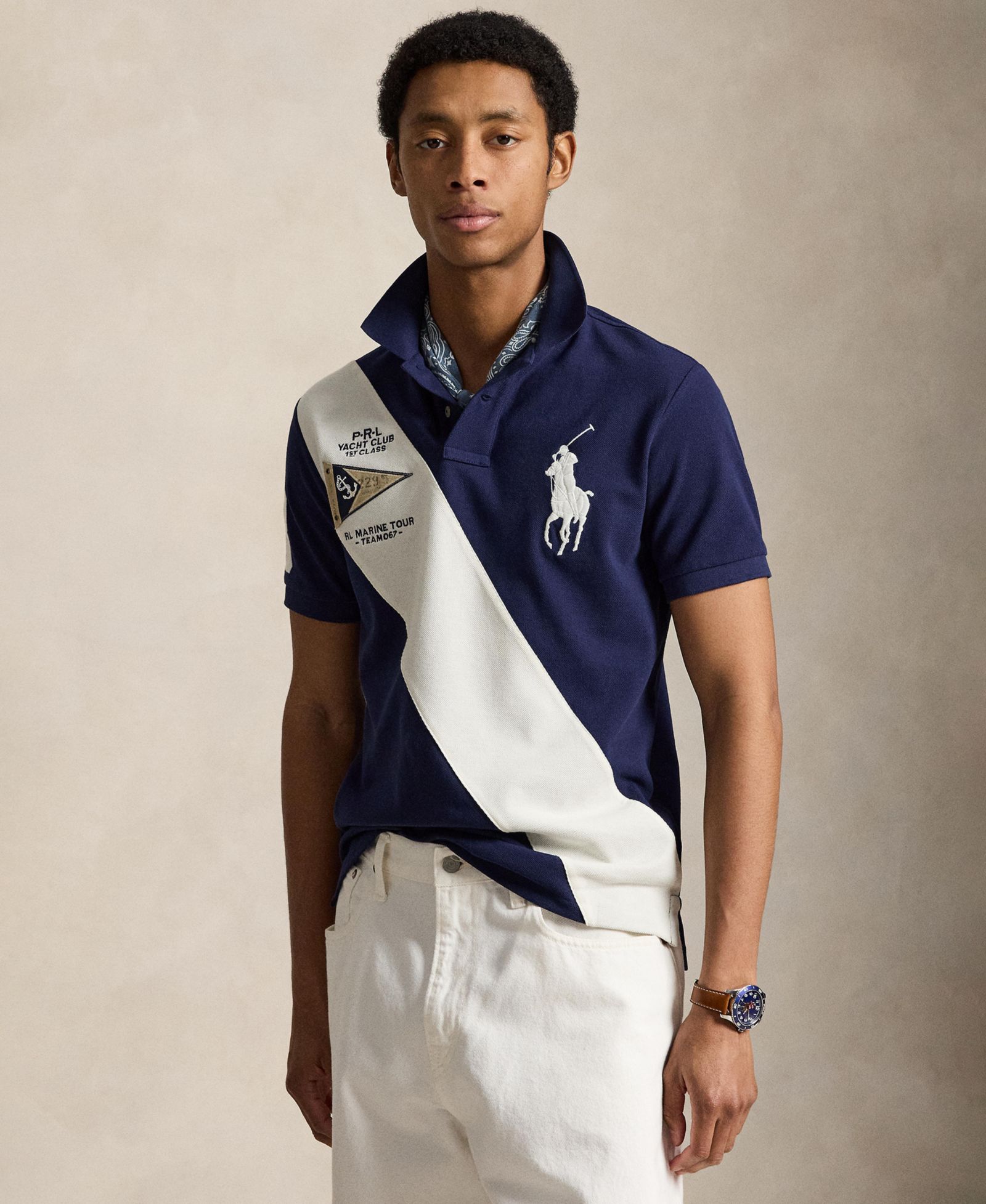 Мужская рубашка-поло Polo Ralph Lauren Custom Slim-Fit Big Pony Mesh