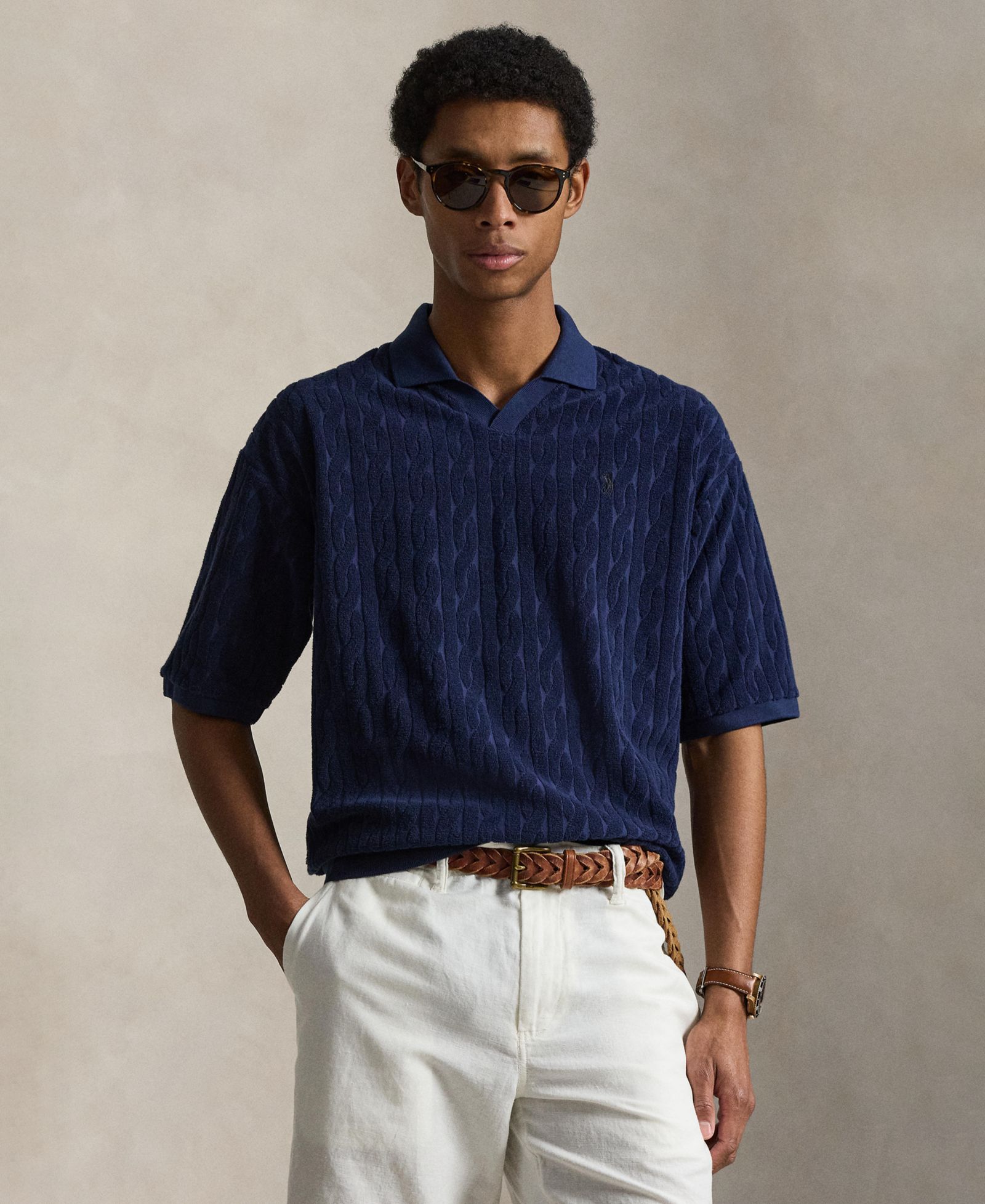 Polo Ralph Lauren Men's Classic-Fit Cable-Knit Terry Polo Shirt