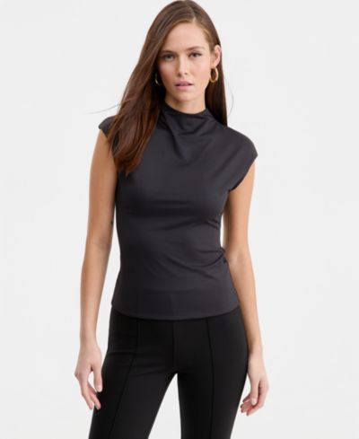Bar III Women's Short-Sleeve Side-Ruched Top, Macy's Exclusive
