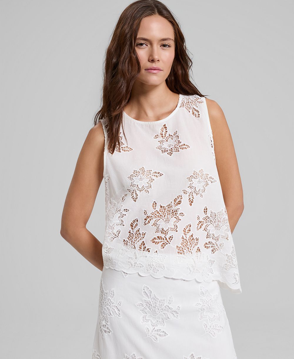 Топ And Now This Petite Eyelet Asymmetric