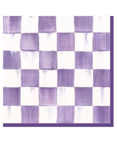 Салфетки для коктейлей MacKenzie-Childs Violet Check, 20 шт.