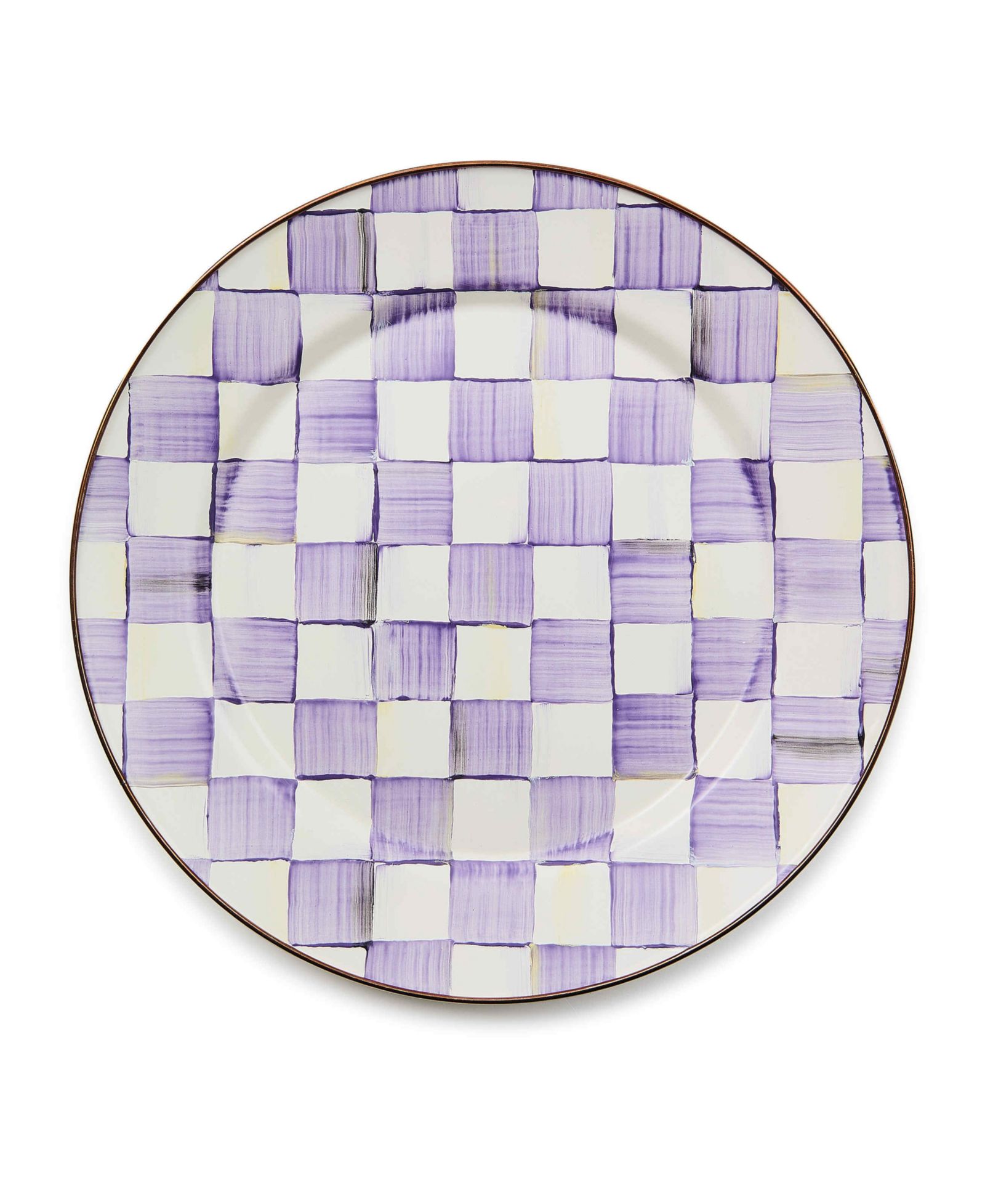 MacKenzie-Childs Violet Check декоративная тарелка ручной работы