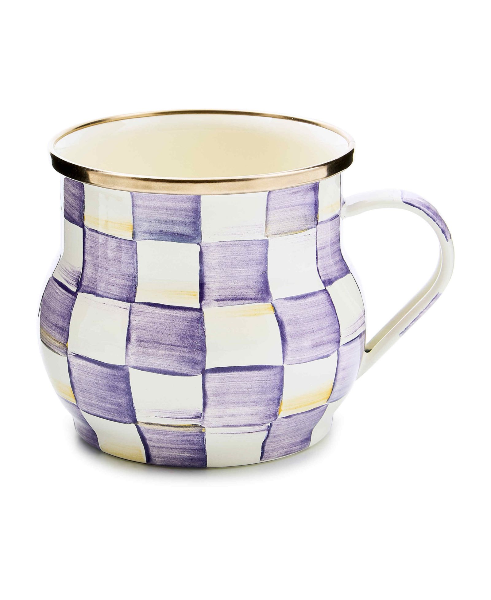 MacKenzie-Childs Violet Check Handmade Mug