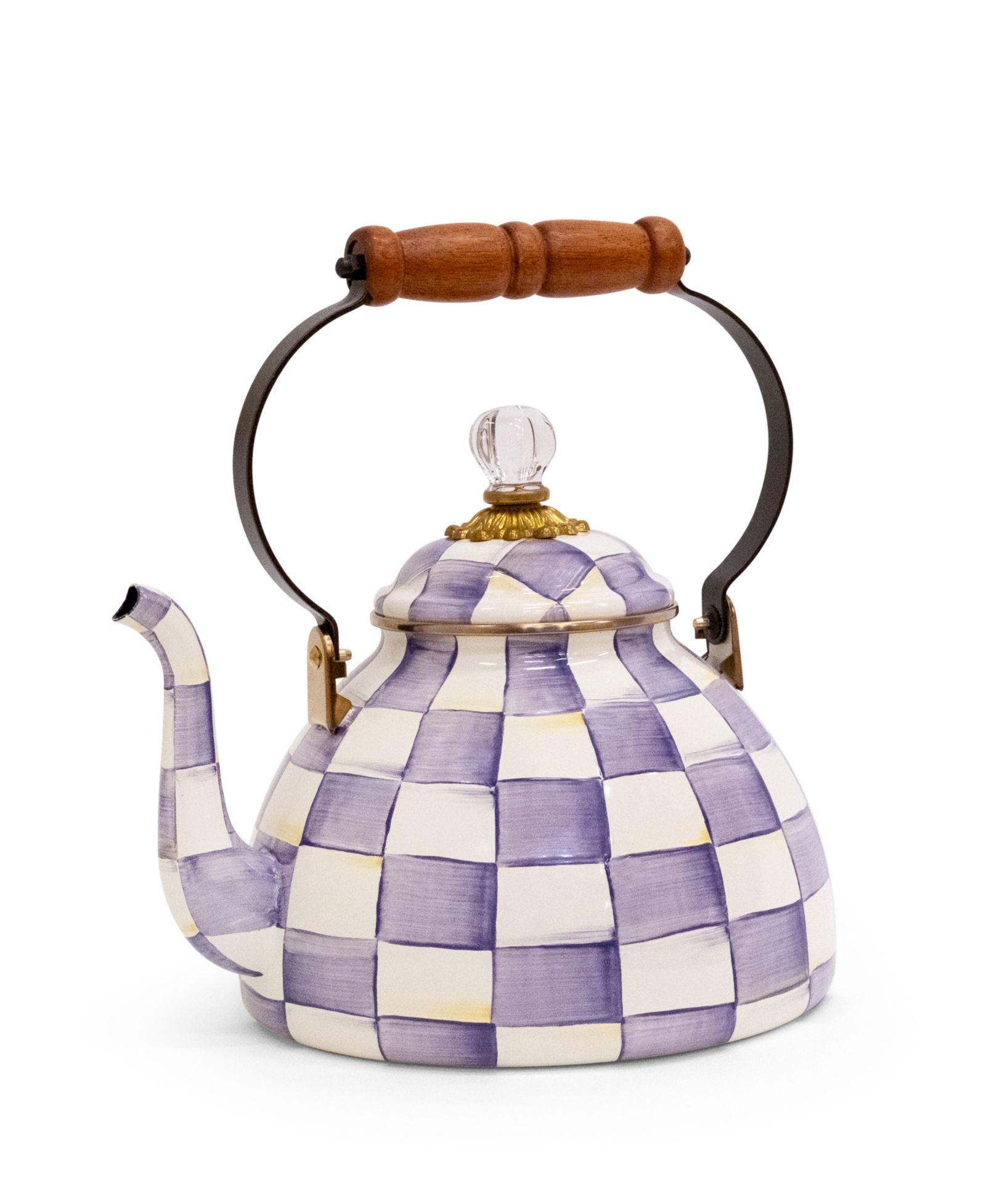 MacKenzie-Childs Violet Check чайник 3-Qt.
