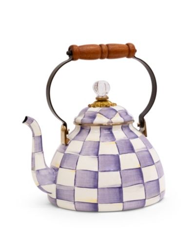 MacKenzie-Childs Violet Check чайник 3-Qt.