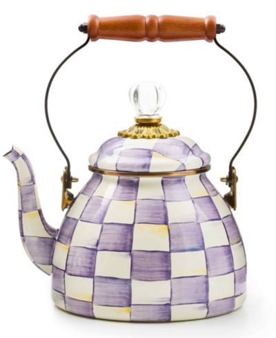 MacKenzie-Childs Чайник ручной работы Violet Check, 2 кварты