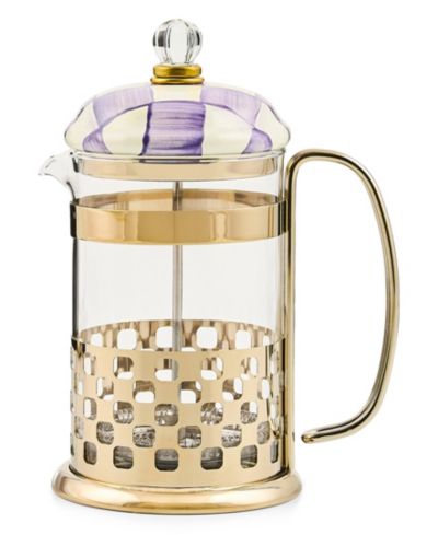 Кофеварка MacKenzie-Childs Violet Check Handmade French Press