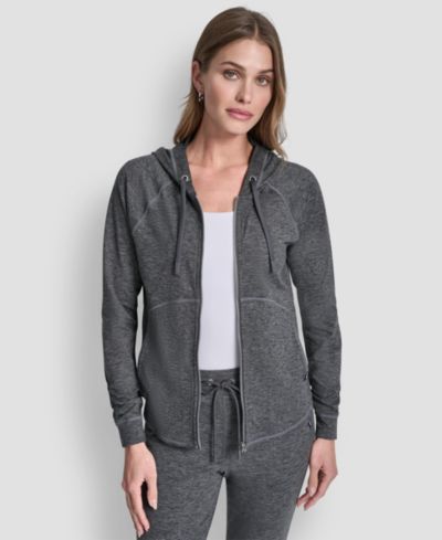 DKNY Sport Women's Spacedye Full-Zip Long-Sleeve Hoodie