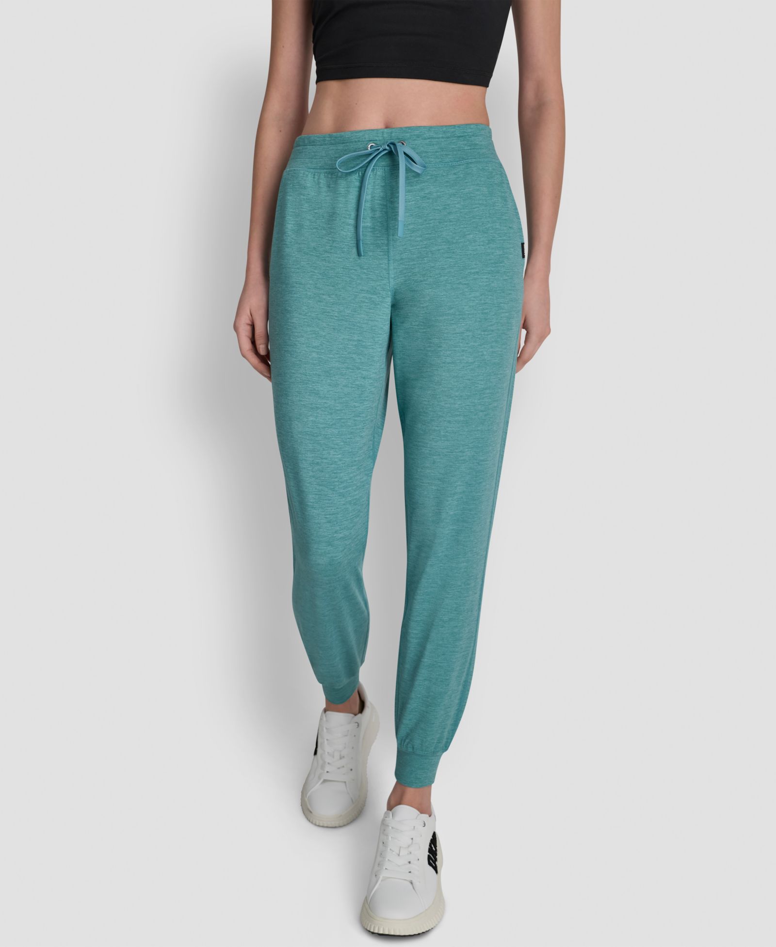 DKNY Women's Spacedye High-Waist Fitted Slim Joggers