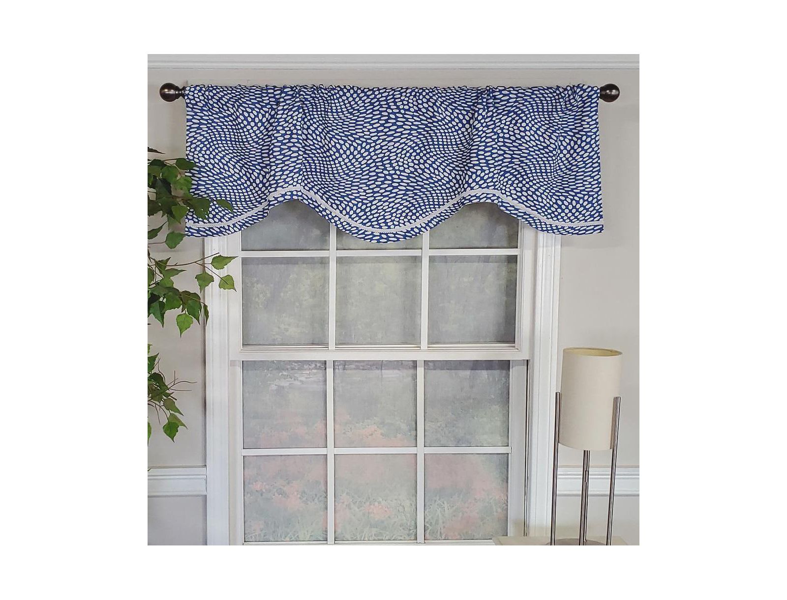 Arvana Cornice Style All Season 3" Rod Pocket Valance 50" x 17" Blue by RLF Home