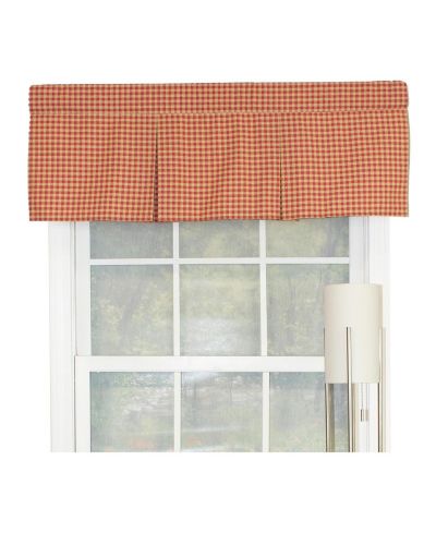 RLF Home Le Fleur Pleated 100% Cotton with Fully Lined 3" Rod Pocket Valnance for Windows 42" x 15" Coral