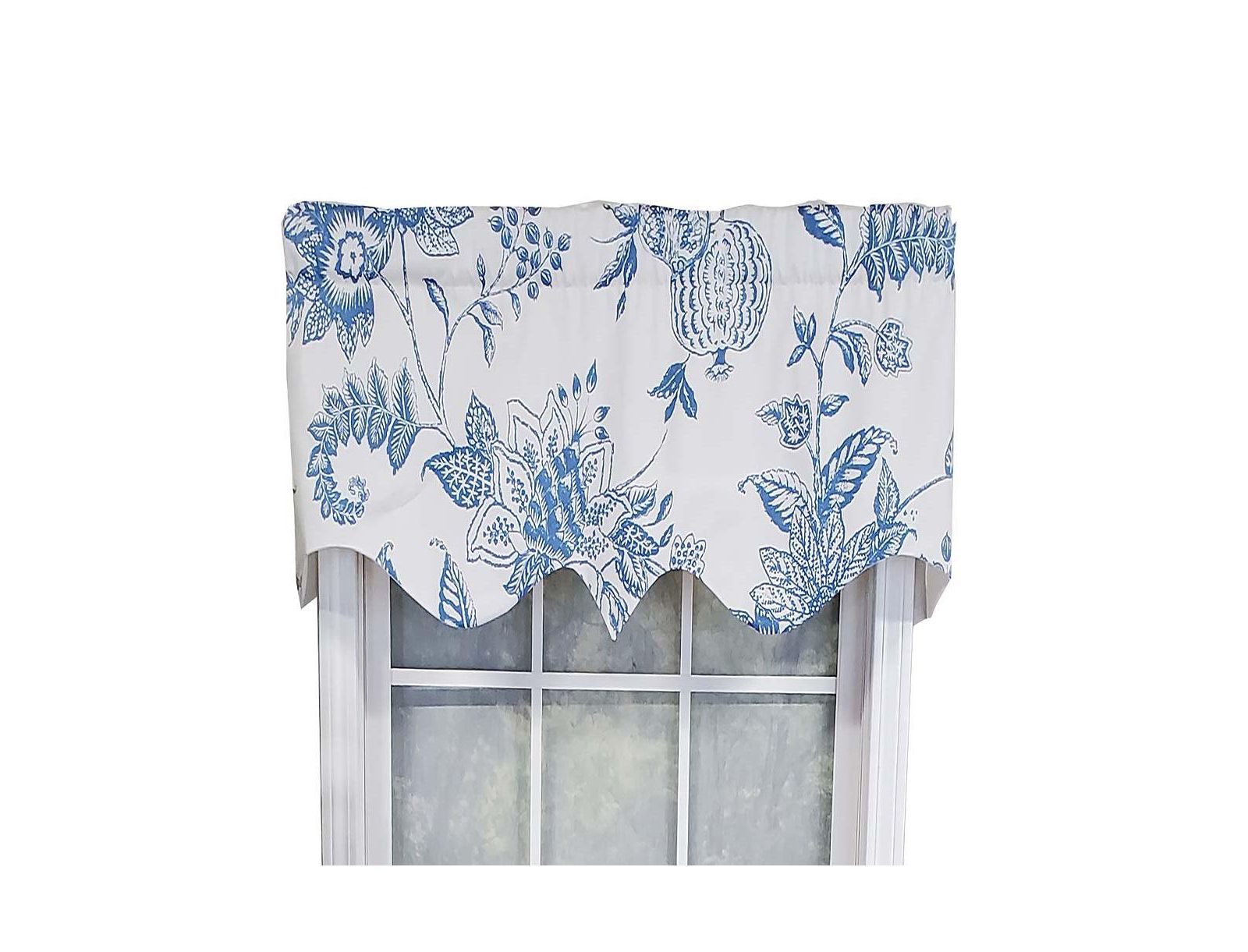 RLF Home Natalia Regal Valance High Quality Window Treatment 3" Rod Pocket 50" x 17" Cyan