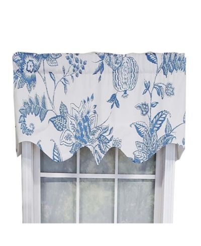 Занавеска RLF Home Natalia Regal Valance высокого качества для окон, 3" Rod Pocket 50" x 17" Cyan
