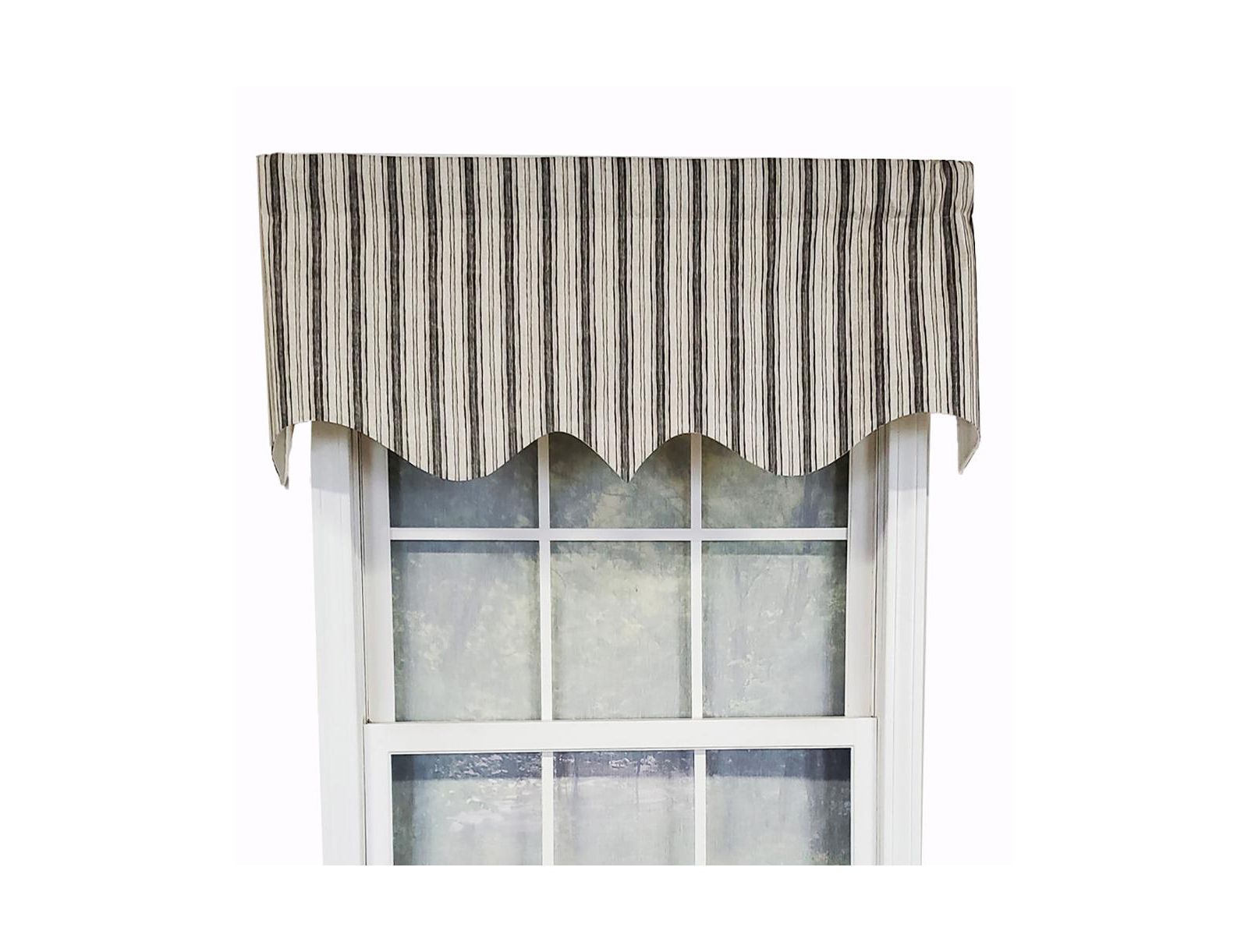 RLF Home Luxurious Modern Design Classic Brunswick Stripe Regal Style Window Valance