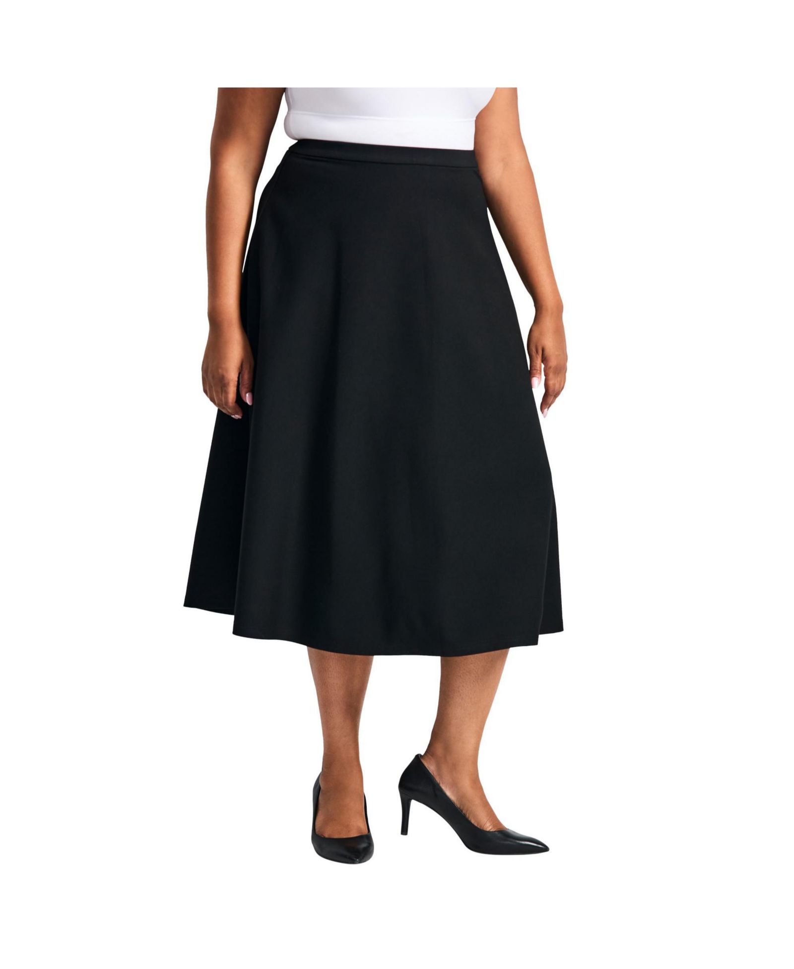 Avenue Women's Plus Size Jada Ponte Swing Skirt