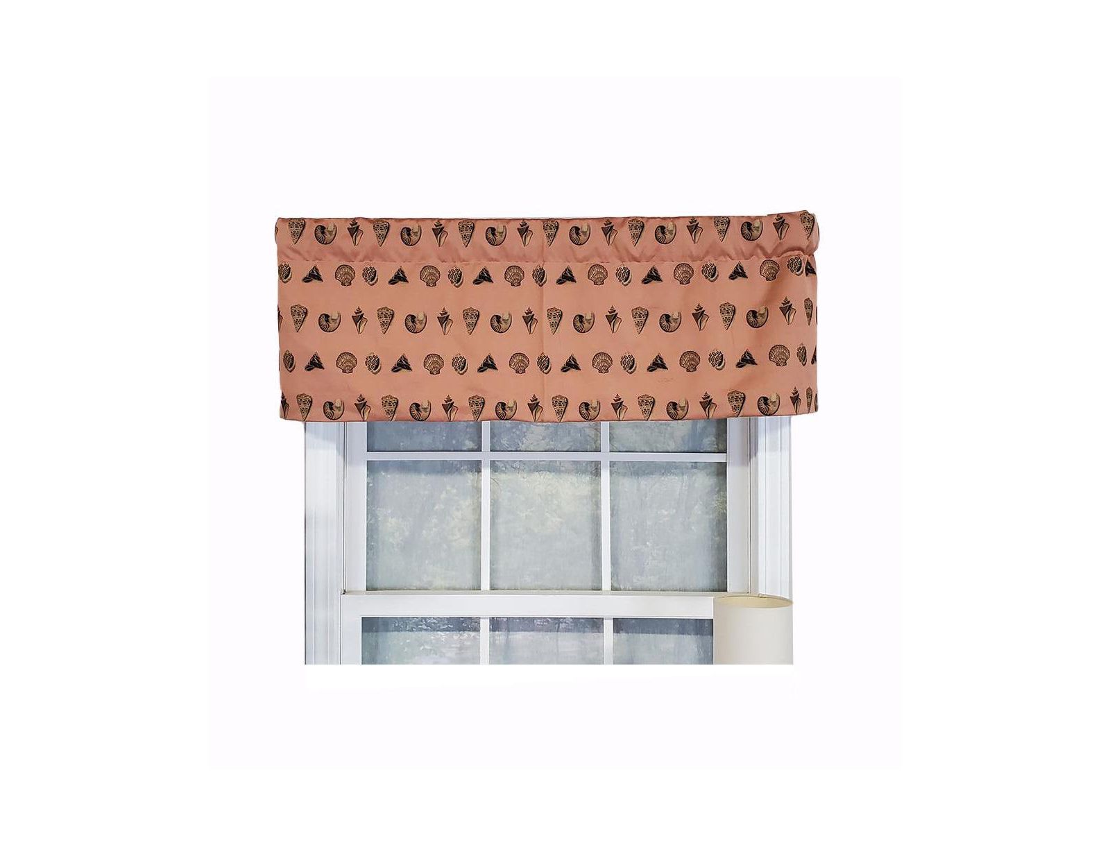 RLF Home Modern Design Classic Seascape Tailored Style Window Valance 50" x 17" Peach