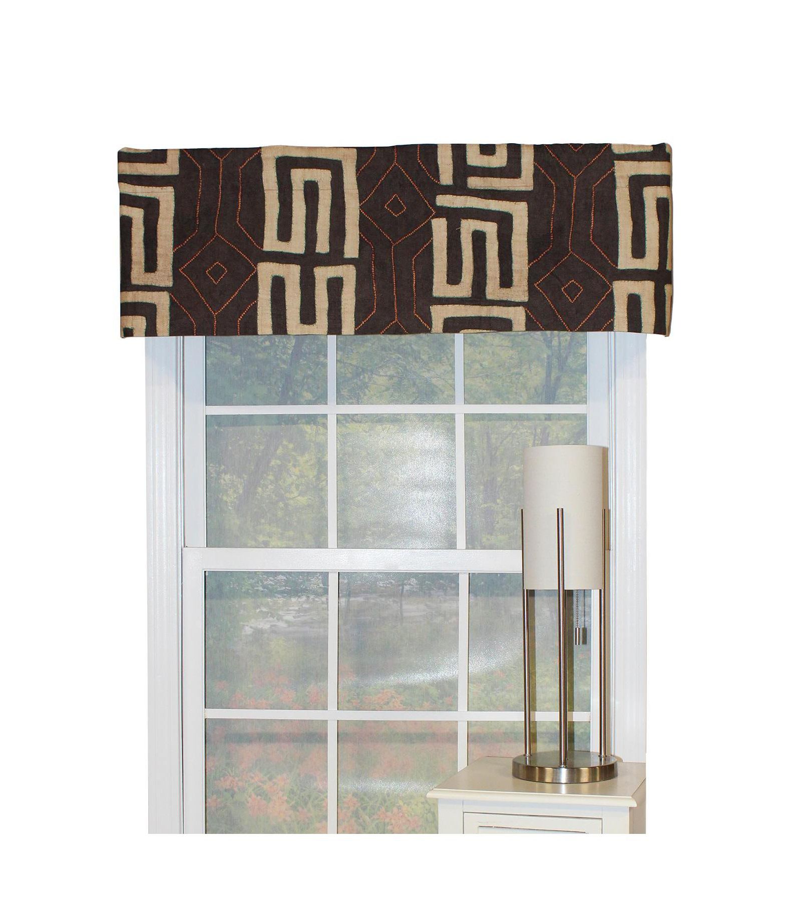 RLF Home Atahaulpa Tailored Window Treatment Premium Quality Valance 3" Rod Pocket 50" x 14" Chocolate