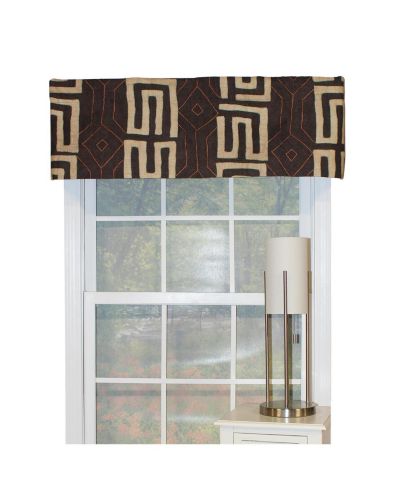 RLF Home Atahaulpa Tailored Window Treatment Premium Quality Valance 3" Rod Pocket 50" x 14" Chocolate