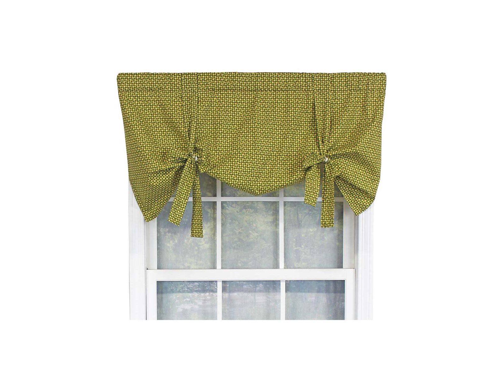 RLF HOME Короткая штора на окно Cabana Trellis, 3" Rod Pocket, 50" x 25", Kiwi Green