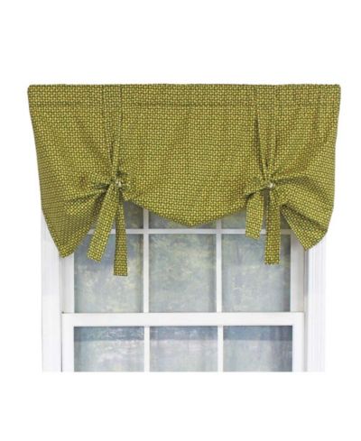 RLF HOME Короткая штора на окно Cabana Trellis, 3" Rod Pocket, 50" x 25", Kiwi Green