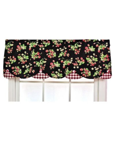RLF Home занавеска-валанс Strawberry Style Fields, 50" x 15"