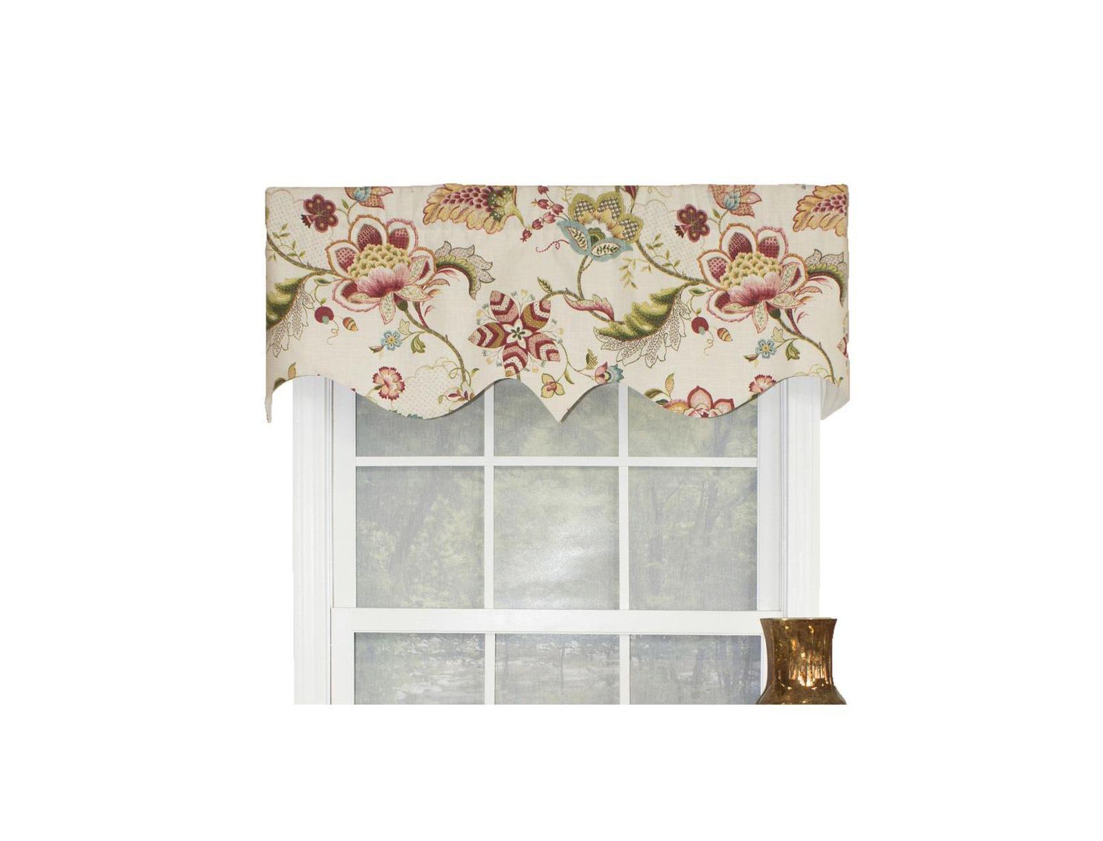 Ophelia Regal Style 3" Rod Pocket Valance 50" x 17" Multicolor by RLF Home