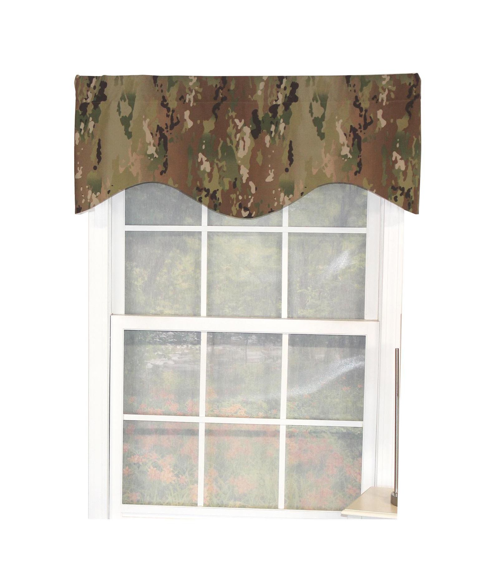 RLF Home Cloak Cornice 100% Cotton with Fully Lined 3" Rod Pocket Valnance for Windows 50" x 17" Green