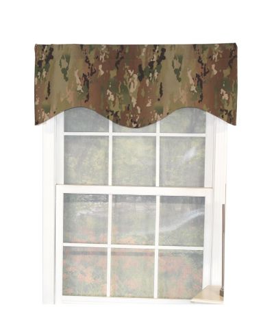 RLF Home Cloak Cornice 100% Cotton with Fully Lined 3" Rod Pocket Valnance for Windows 50" x 17" Green