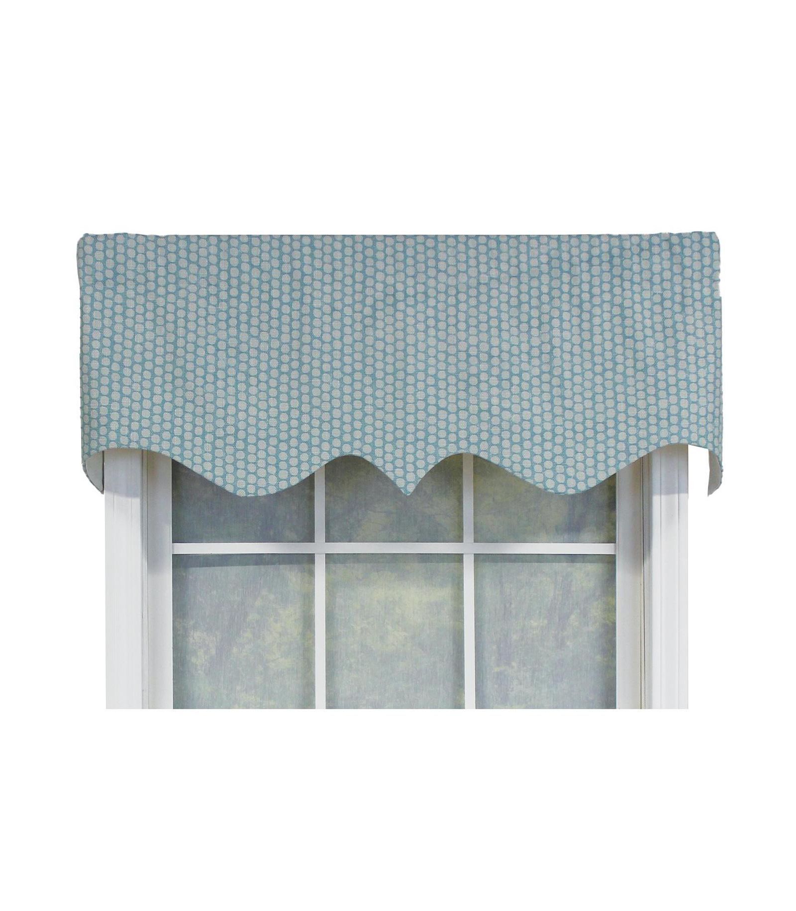 RLF Home Circles Regal 100% Cotton with Fully Lined 3" Rod Pocket Valnance for Windows 50" x 17"