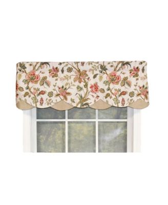 RLF Home Gianna Petticoat 3" Rod Pocket Contrast Bottom Fabric Valance, 50" x 15"