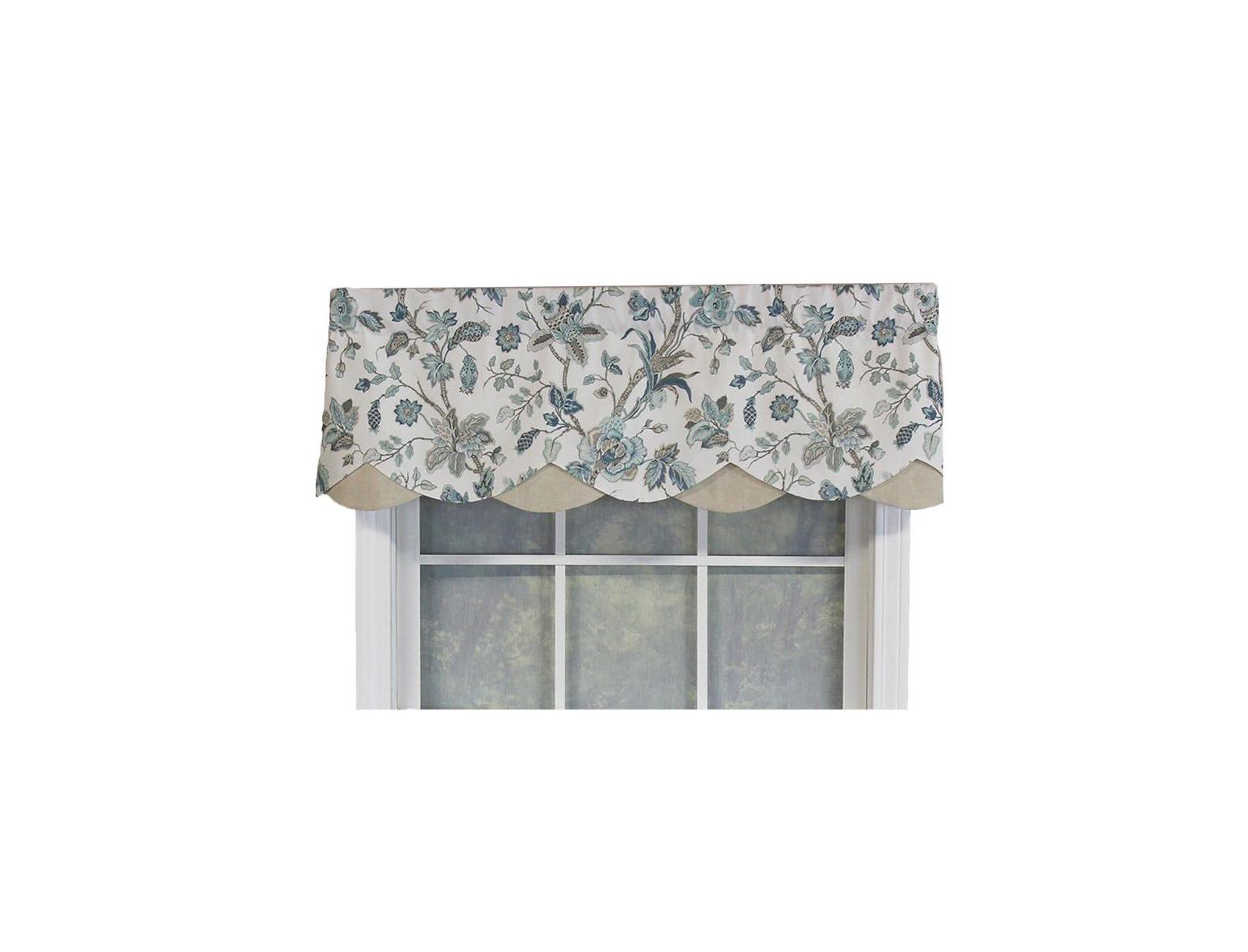 RLF Home Gianna Petticoat 3" Rod Pocket Contrast Bottom Fabric Valance, 50" x 15"