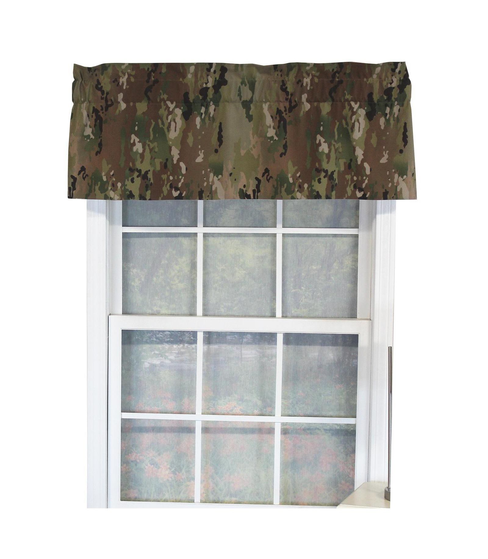 RLF Home Cloak Tailored 100% Cotton with Fully Lined 3" Rod Pocket Valnance for Windows 50" x 14" Green