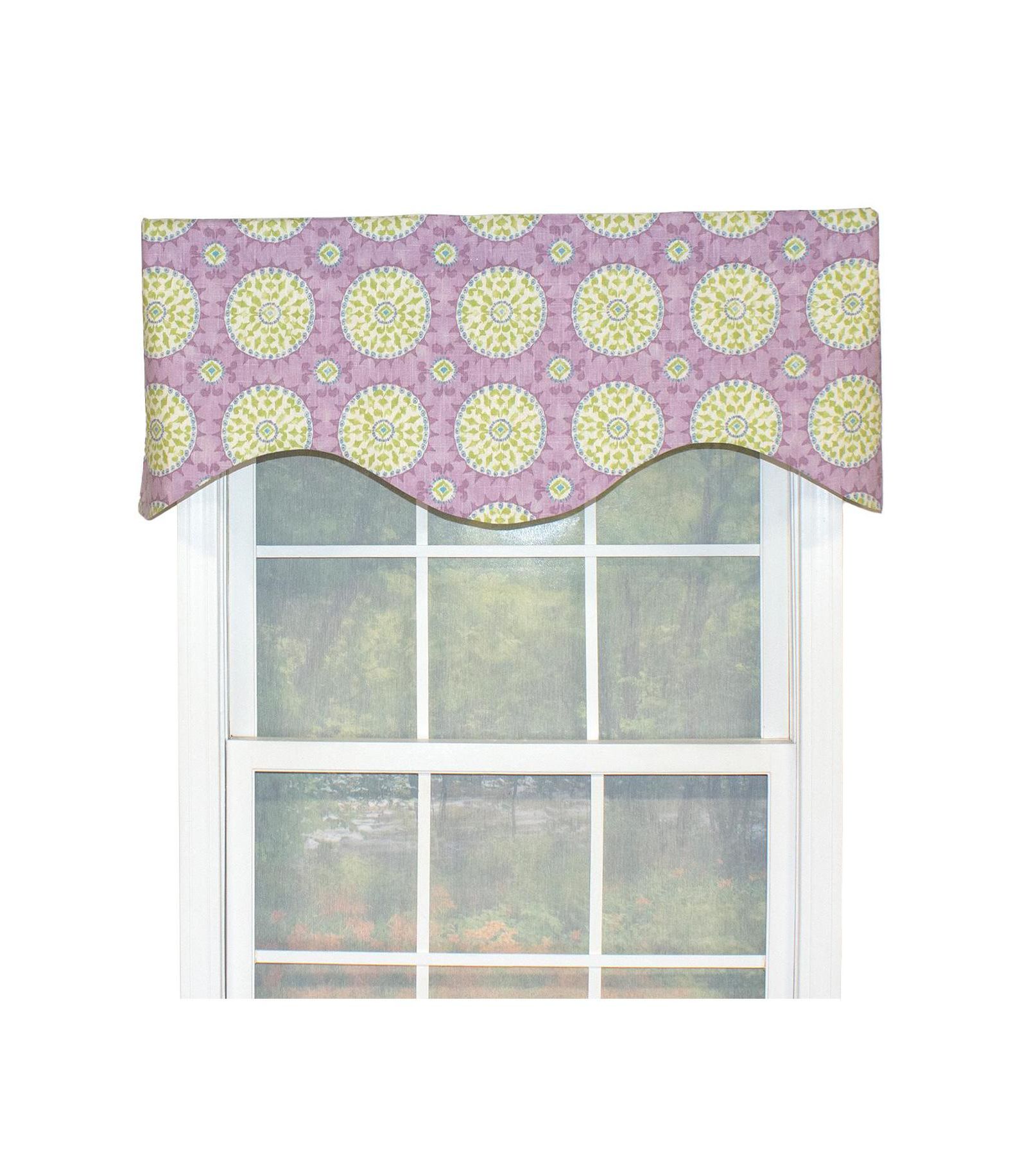 RLF Home Canne Cornice 100% Cotton with Fully Lined 3" Rod Pocket Valnance for Windows 50" x 17" Heather