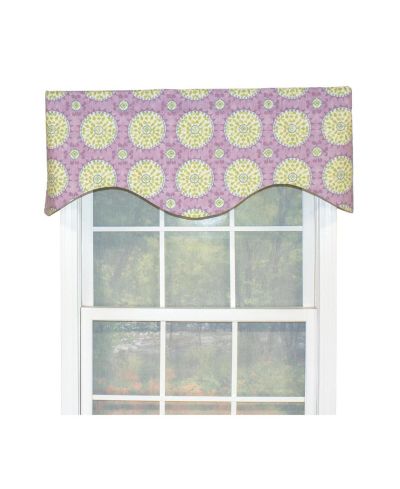 RLF Home Canne Cornice 100% Cotton with Fully Lined 3" Rod Pocket Valnance for Windows 50" x 17" Heather