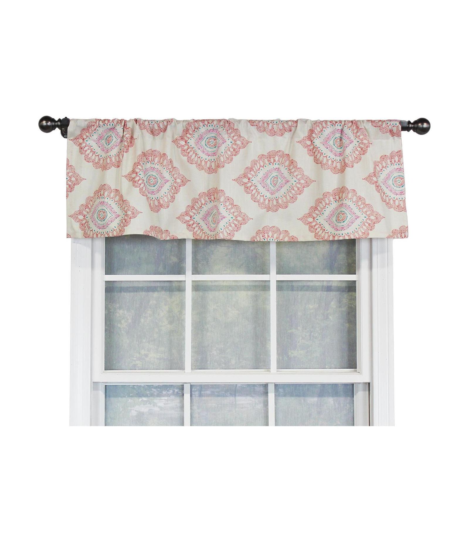 Занавеска RLF Home Exquisite Tailored 100% Cotton с подкладкой 50" x 14" Scarlet