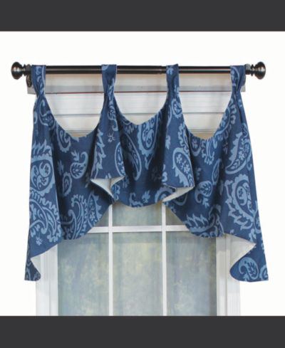 RLF Home Paisley Tab Window Treatment Premium Quality Valance 4" Top Tabs