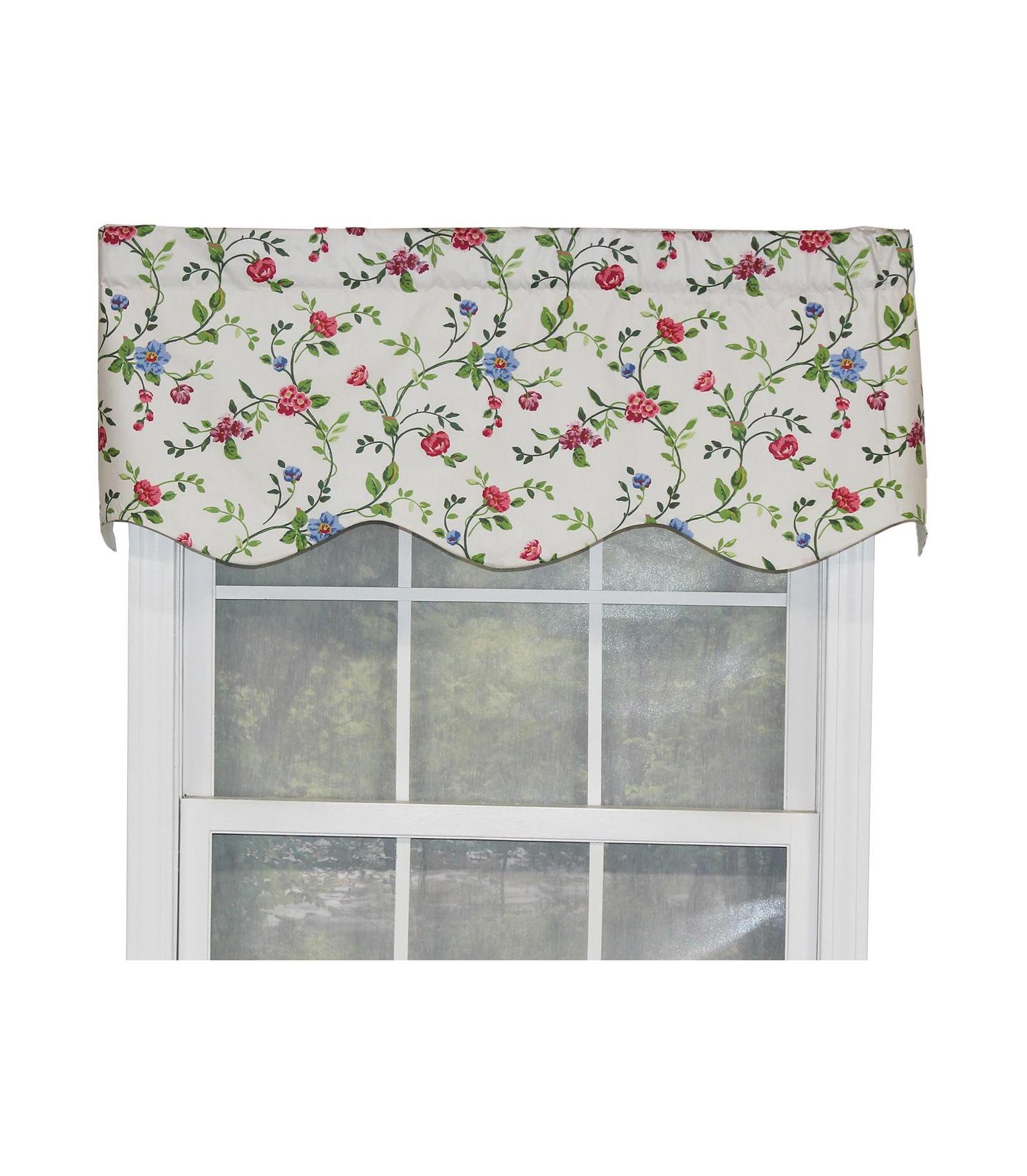 RLF Home English Ivy Provance 100% Cotton with Fully Lined 3" Rod Pocket Valnance for Windows Spring